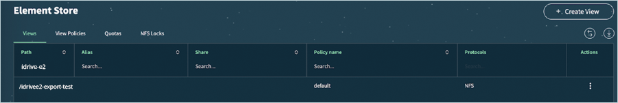Vast Data Guide - Existing paths listed under views screen