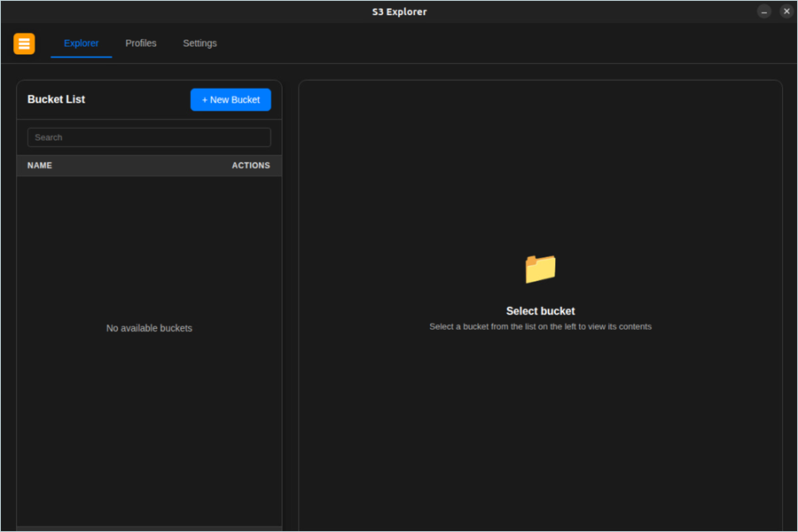 S3 Explorer guide - Launch the S3 Explorer application